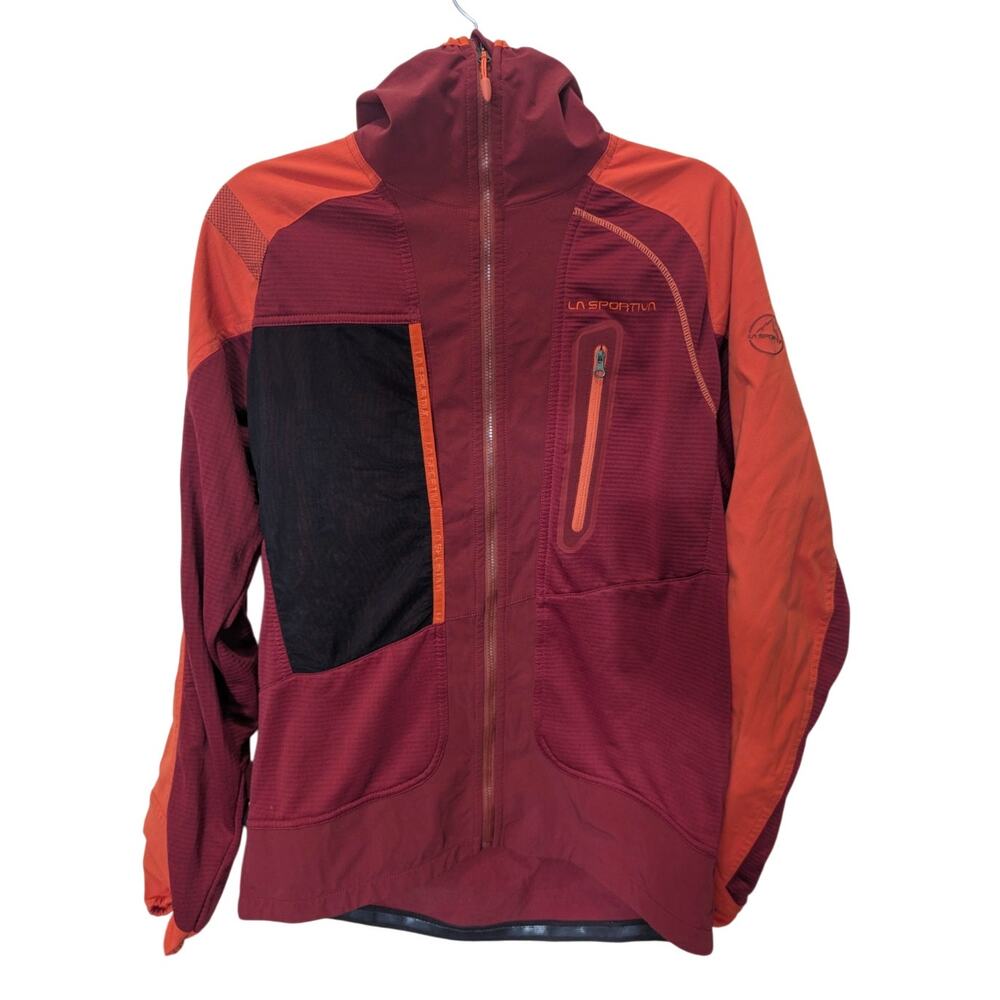 La Sportiva Foehn Red Hooded Climbing Jacket Men's US Medium
